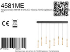Hanglamp Alisio 4581ME 8-lichts luxe glas in messing