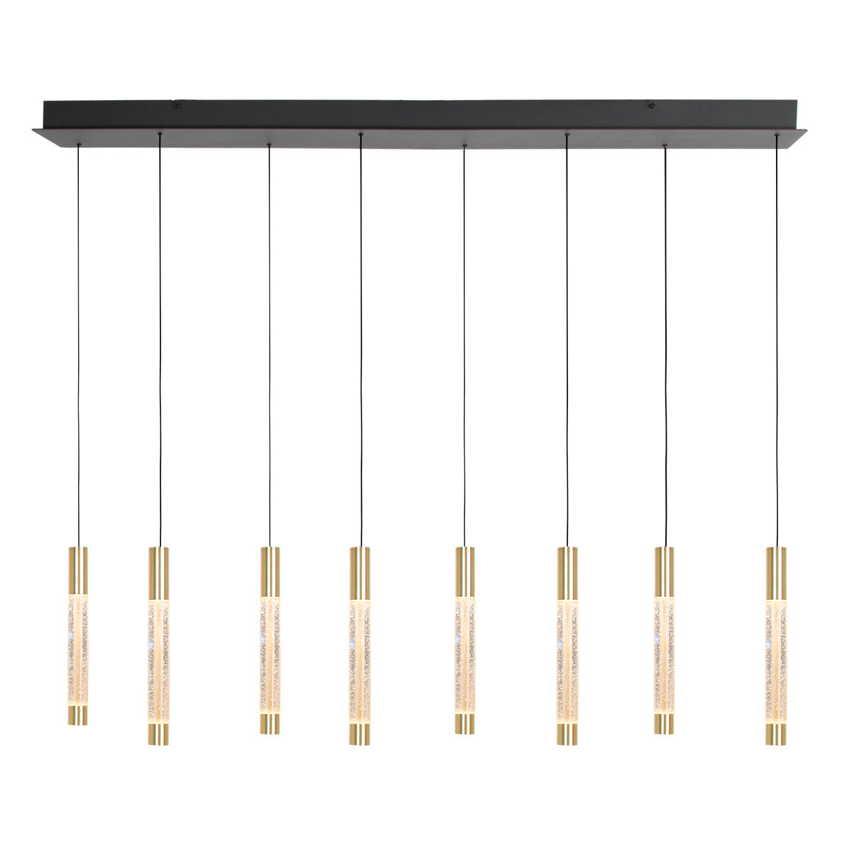 Hanglamp Alisio 4581ME 8-lichts luxe glas in messing