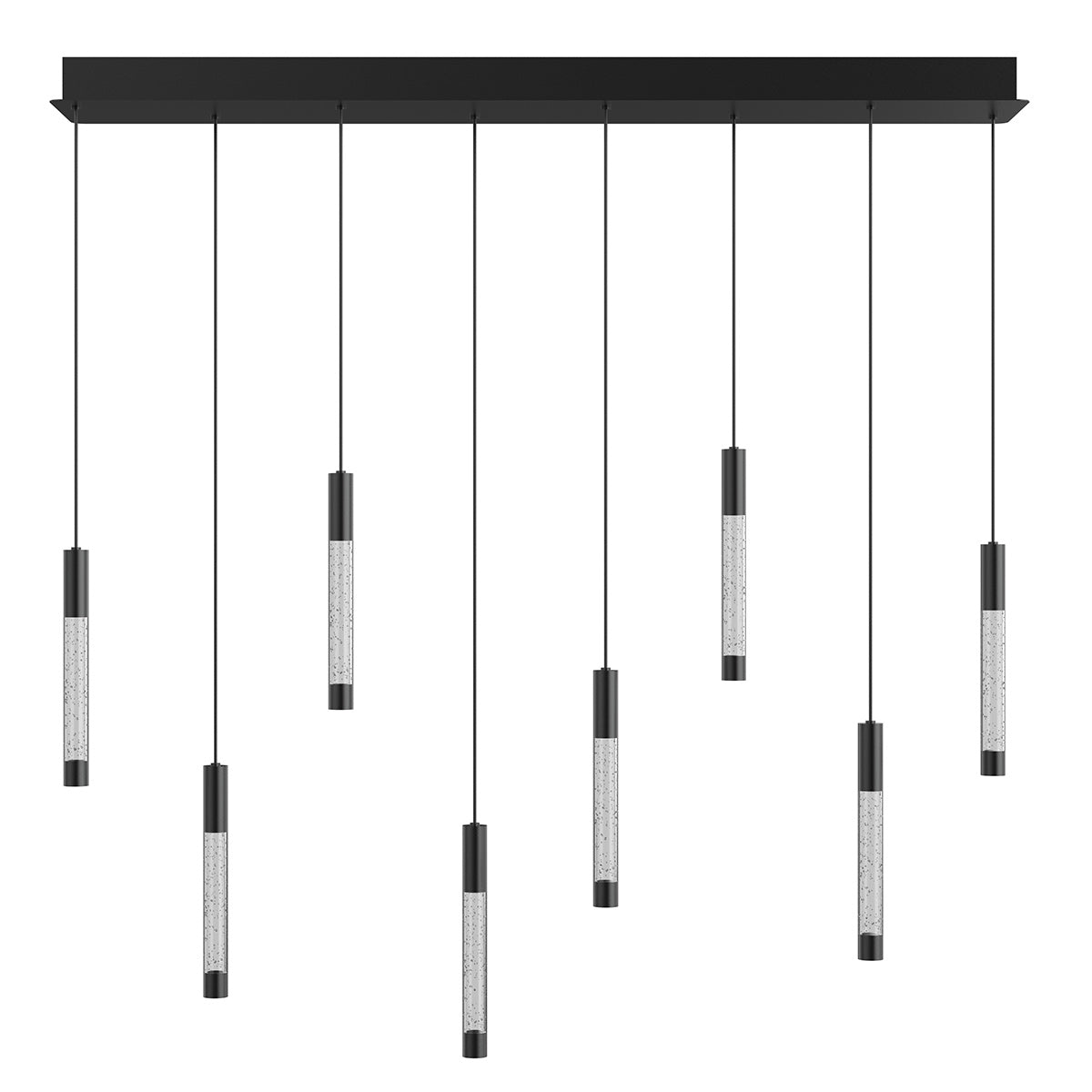 Hanglamp Alisio 4581ZW 8-lichts luxe glas in zwart