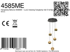 Belluno 4585ME – Luxe hanglamp in messing met 5 lichtpunten