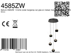 Belluno 4585ZW – 5-lichts ronde hanglamp met cable lift