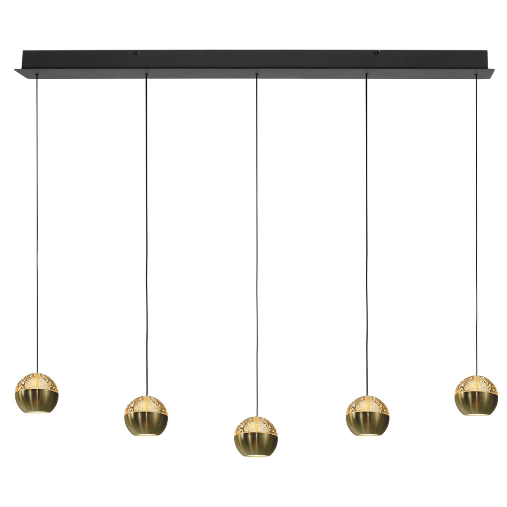 Belluno 4586ME – Luxe messing zwarte hanglamp met lift systeem