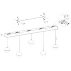 Belluno 4586ME – Luxe messing zwarte hanglamp met lift systeem