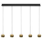 Belluno 4586ME – Luxe messing zwarte hanglamp met lift systeem