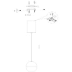 Belluno 4587ME – Messing hanglamp met amber glas