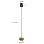 Belluno 4587ME – Messing hanglamp met amber glas