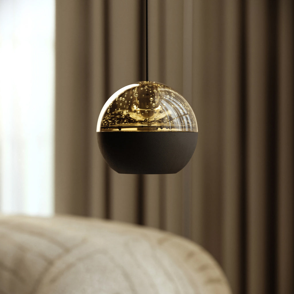 Belluno 4587ZW – 1-lichts hanglamp zwart met cable lift