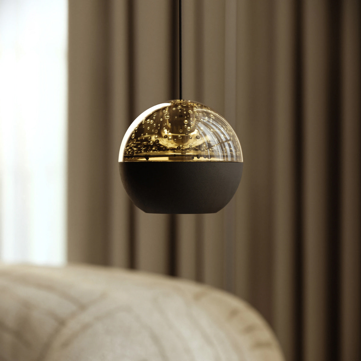 Belluno 4587ZW – 1-lichts hanglamp zwart met cable lift