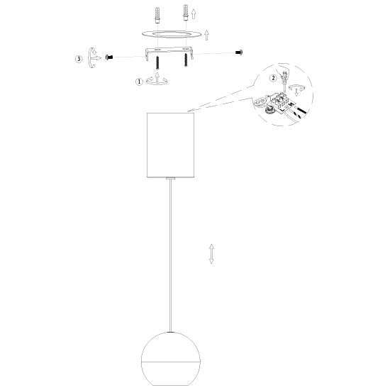 Belluno 4587ZW – 1-lichts hanglamp zwart met cable lift