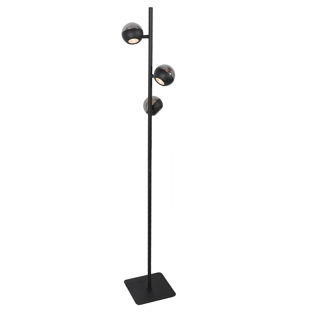 Belluno 4590ZW – 3-lichts vloerlamp smoke glas