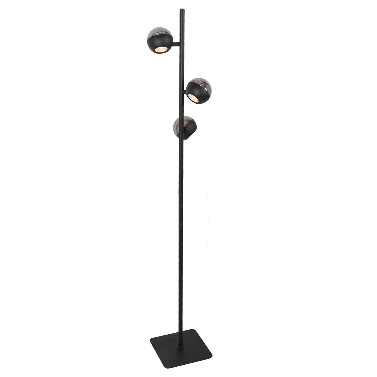 Belluno 4590ZW – 3-lichts vloerlamp smoke glas