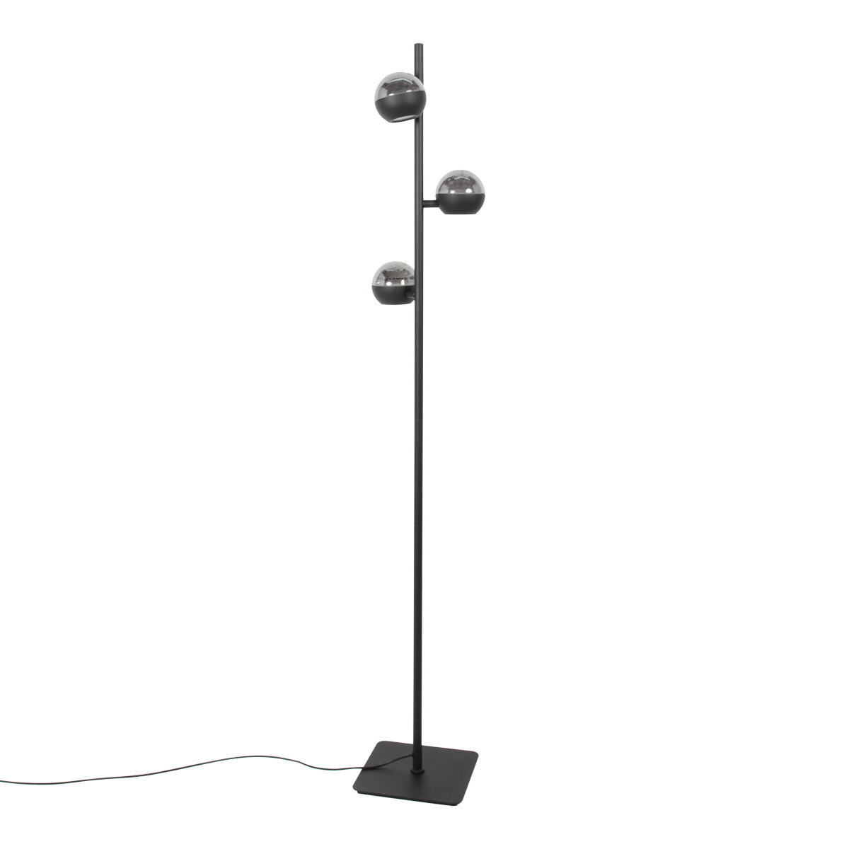 Belluno 4590ZW – 3-lichts vloerlamp smoke glas