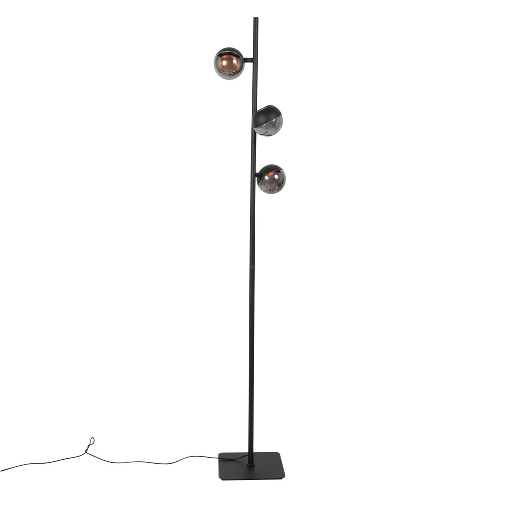 Belluno 4590ZW – 3-lichts vloerlamp smoke glas