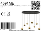 Belluno 4591ME – 8-lichts hanglamp ovaal met cable lift