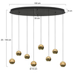 Belluno 4591ME – 8-lichts hanglamp ovaal met cable lift