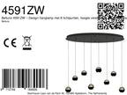 Belluno 4591ZW – 8-lichts hanglamp met cable lift