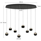 Belluno 4591ZW – 8-lichts hanglamp met cable lift