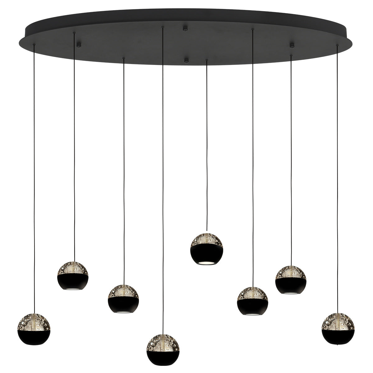 Belluno 4591ZW – 8-lichts hanglamp met cable lift