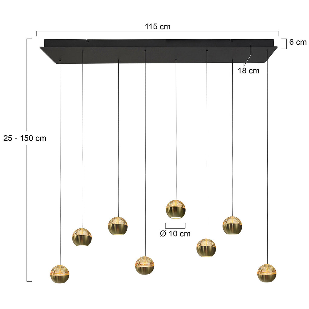 Belluno 4592ME – 8-lichts hanglamp met cable lift