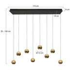 Belluno 4592ME – 8-lichts hanglamp met cable lift