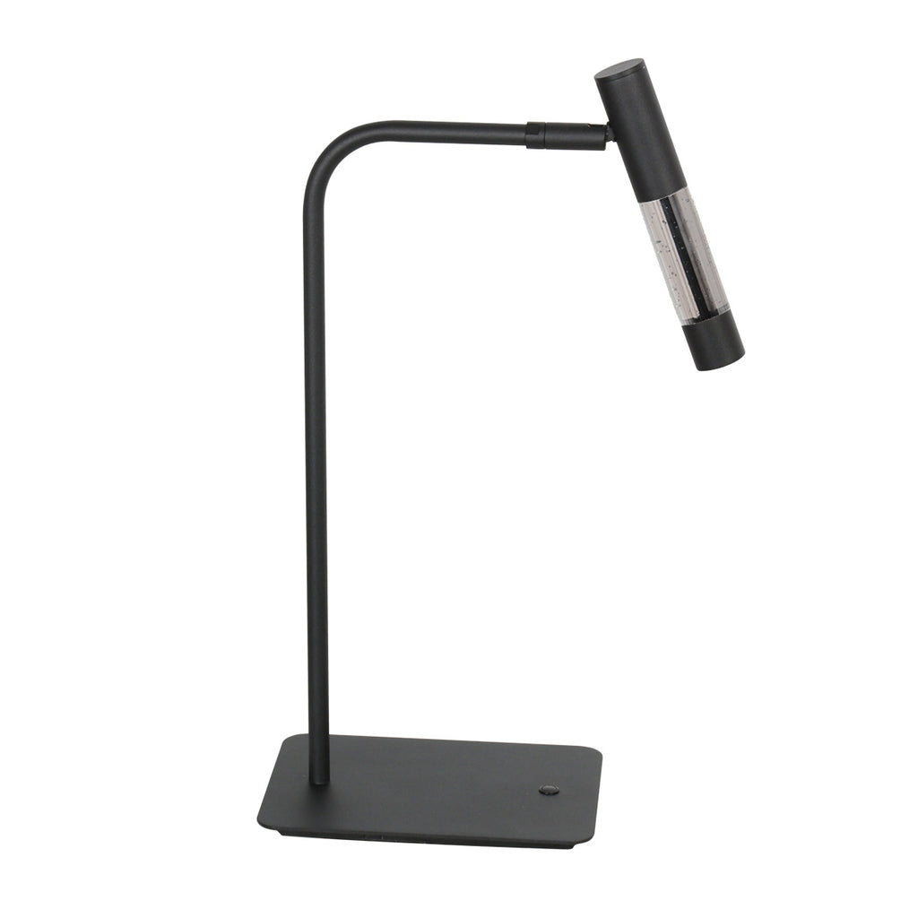 Tafellamp Alisio 4593ZW 1-lichts luxe glas in zwart met pushdimmer