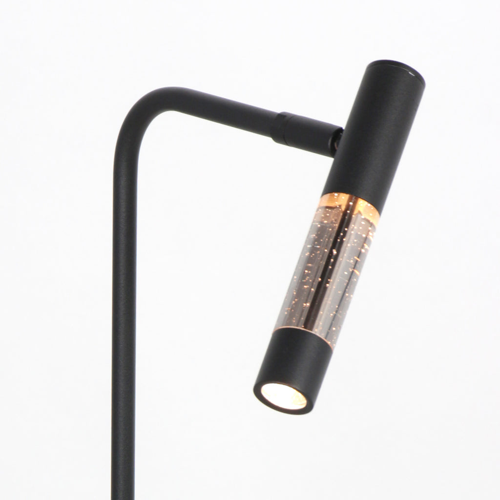 Tafellamp Alisio 4593ZW 1-lichts luxe glas in zwart met pushdimmer