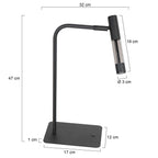 Tafellamp Alisio 4593ZW 1-lichts luxe glas in zwart met pushdimmer