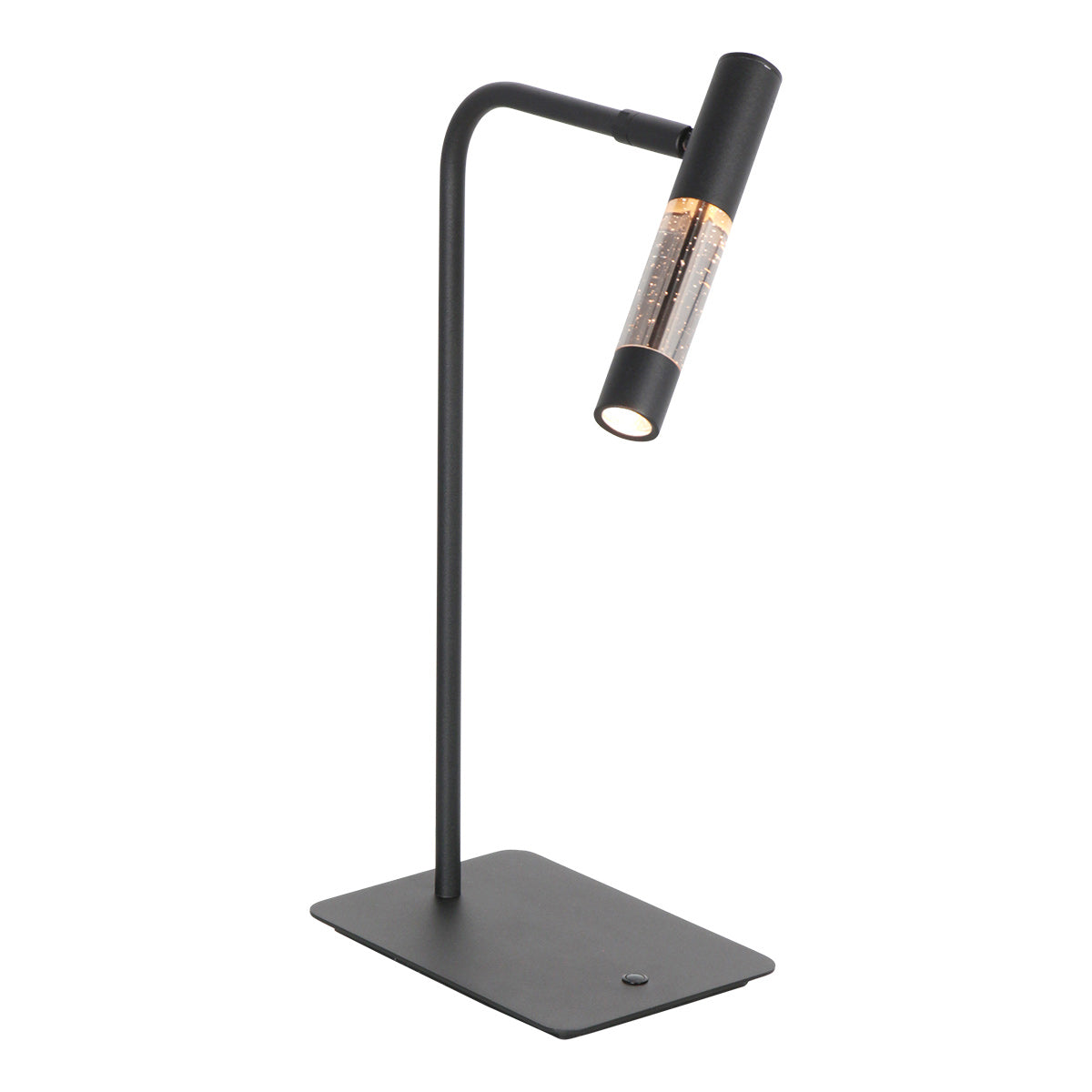 Tafellamp Alisio 4593ZW 1-lichts luxe glas in zwart met pushdimmer