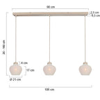 Travino 4599CR hanglamp – linnen & travertin, stijlvol boven tafel