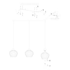 Travino 4599CR hanglamp – linnen & travertin, stijlvol boven tafel