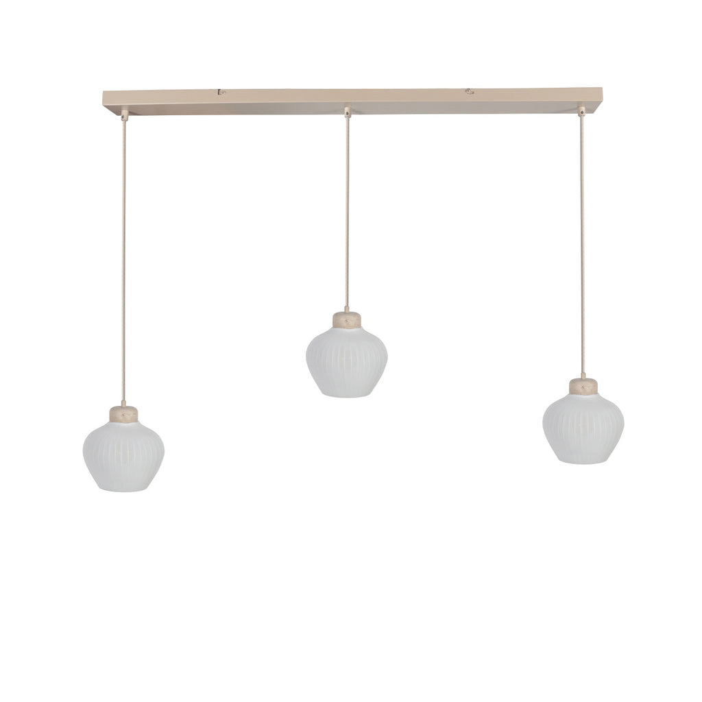 Travino 4599CR hanglamp – linnen & travertin, stijlvol boven tafel