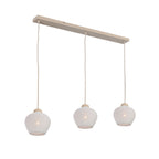 Travino 4599CR hanglamp – linnen & travertin, stijlvol boven tafel