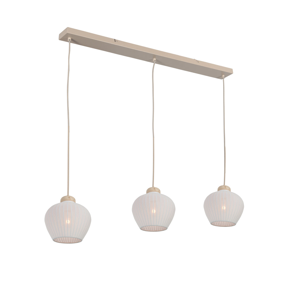 Travino 4599CR hanglamp – linnen & travertin, stijlvol boven tafel