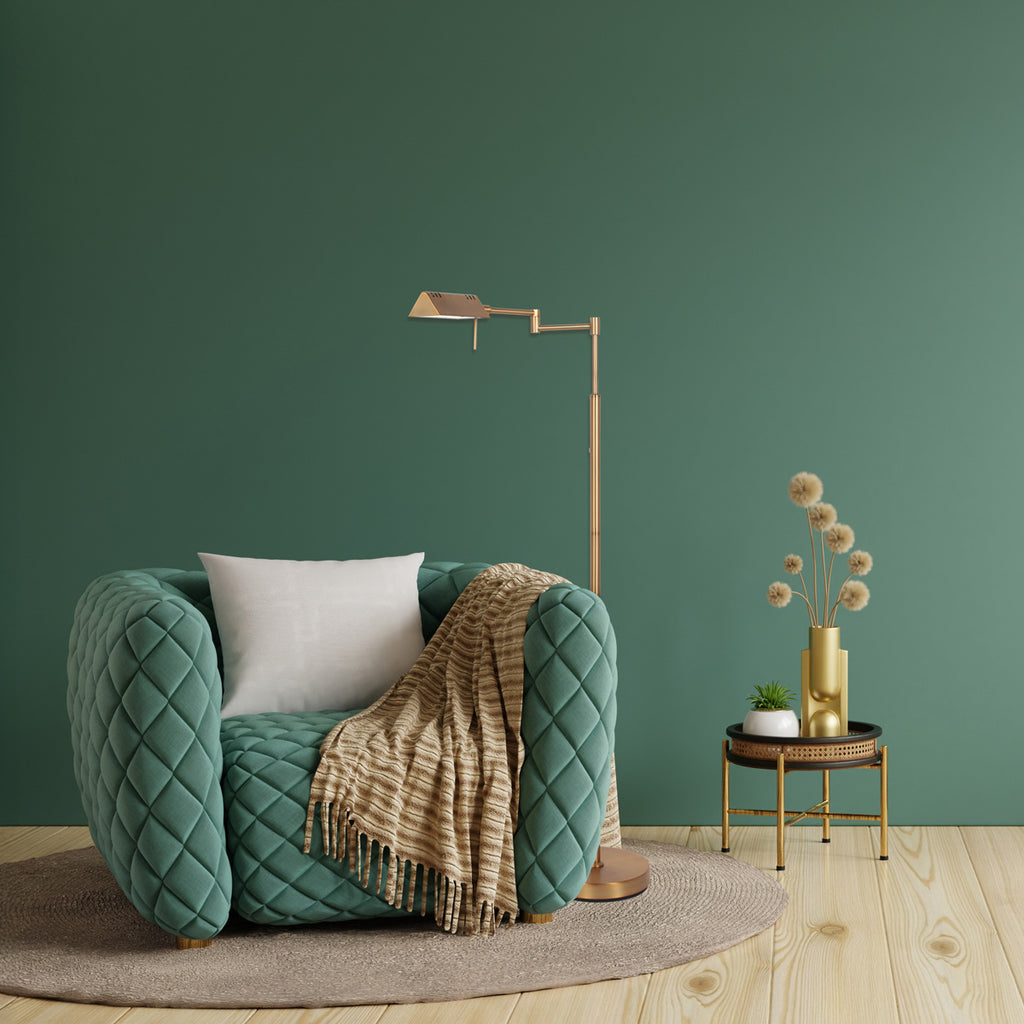 Leeslamp GlowGo 4603BR – Bronzen vloerlamp met accu en dimmer