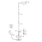 Leeslamp GlowGo 4603ST – stalen vloerlamp met accu en leeslicht