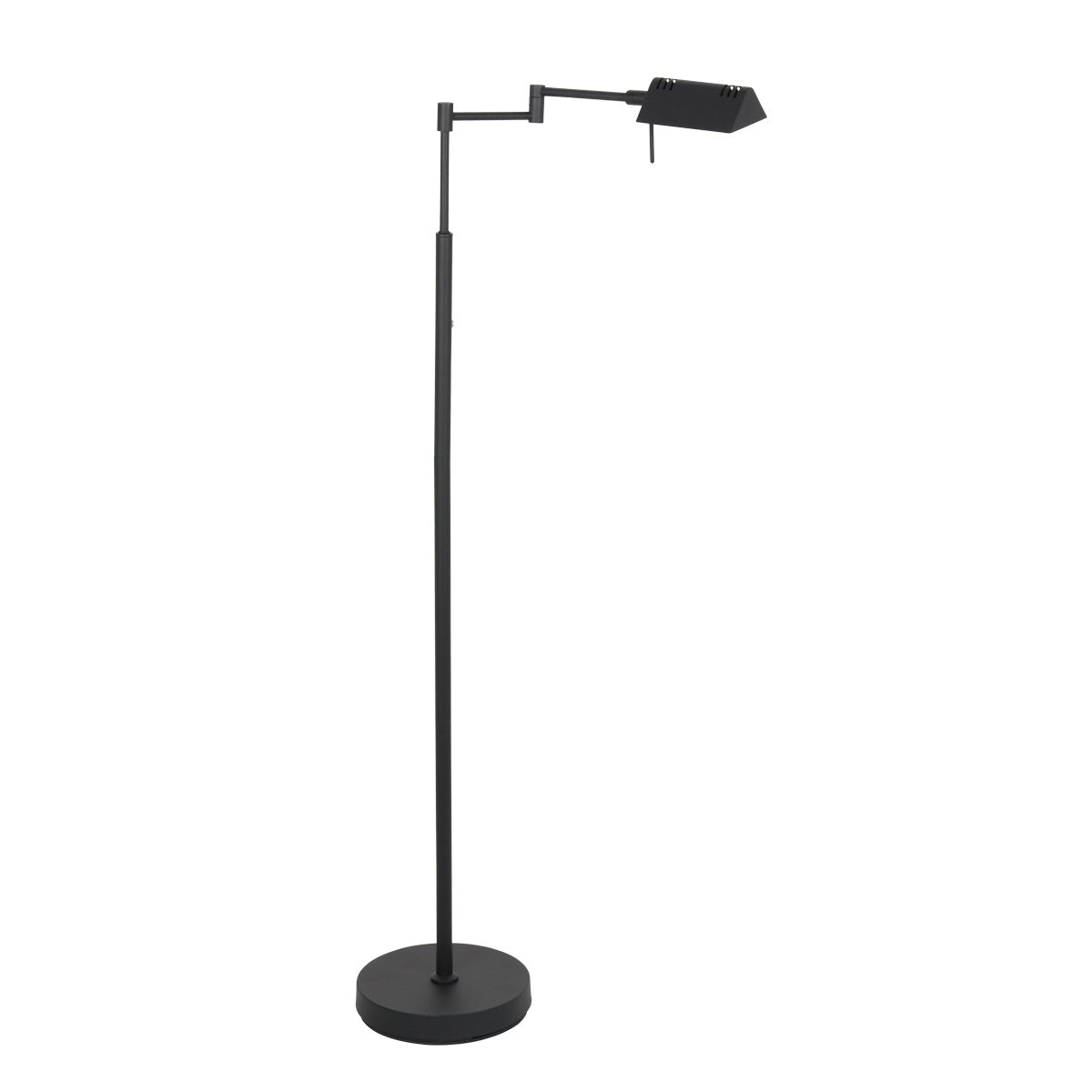 Leeslamp GlowGo 4603ZW – zwarte vloerlamp met accu en verstelbare arm