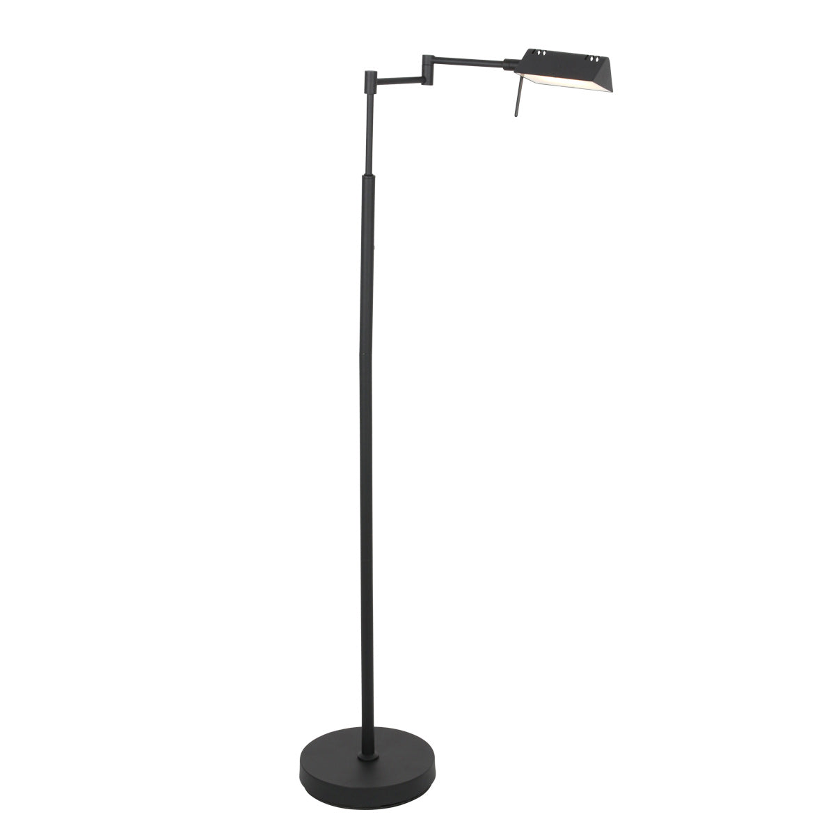Leeslamp GlowGo 4603ZW – zwarte vloerlamp met accu en verstelbare arm