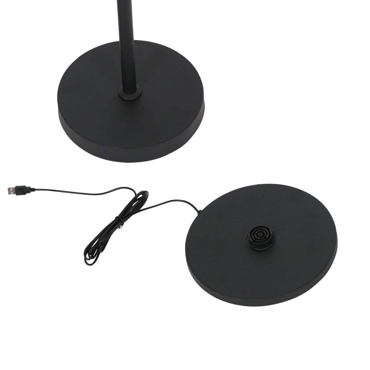 Leeslamp GlowGo 4603ZW – zwarte vloerlamp met accu en verstelbare arm
