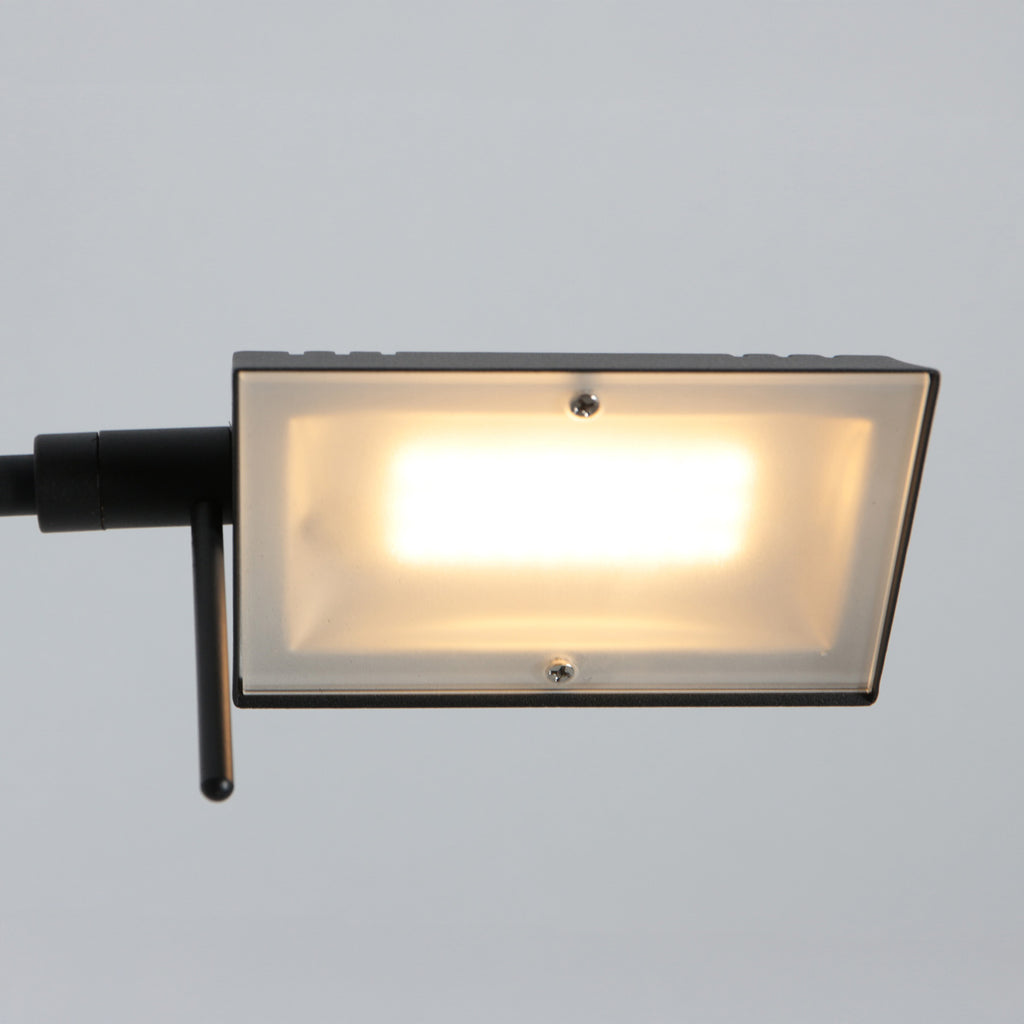 Leeslamp GlowGo 4603ZW – zwarte vloerlamp met accu en verstelbare arm