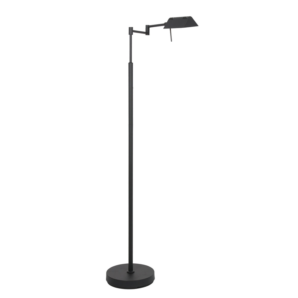 Leeslamp GlowGo 4603ZW – zwarte vloerlamp met accu en verstelbare arm