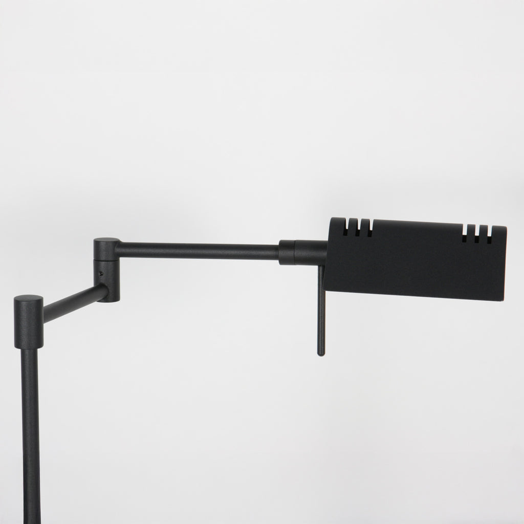 Leeslamp GlowGo 4603ZW – zwarte vloerlamp met accu en verstelbare arm