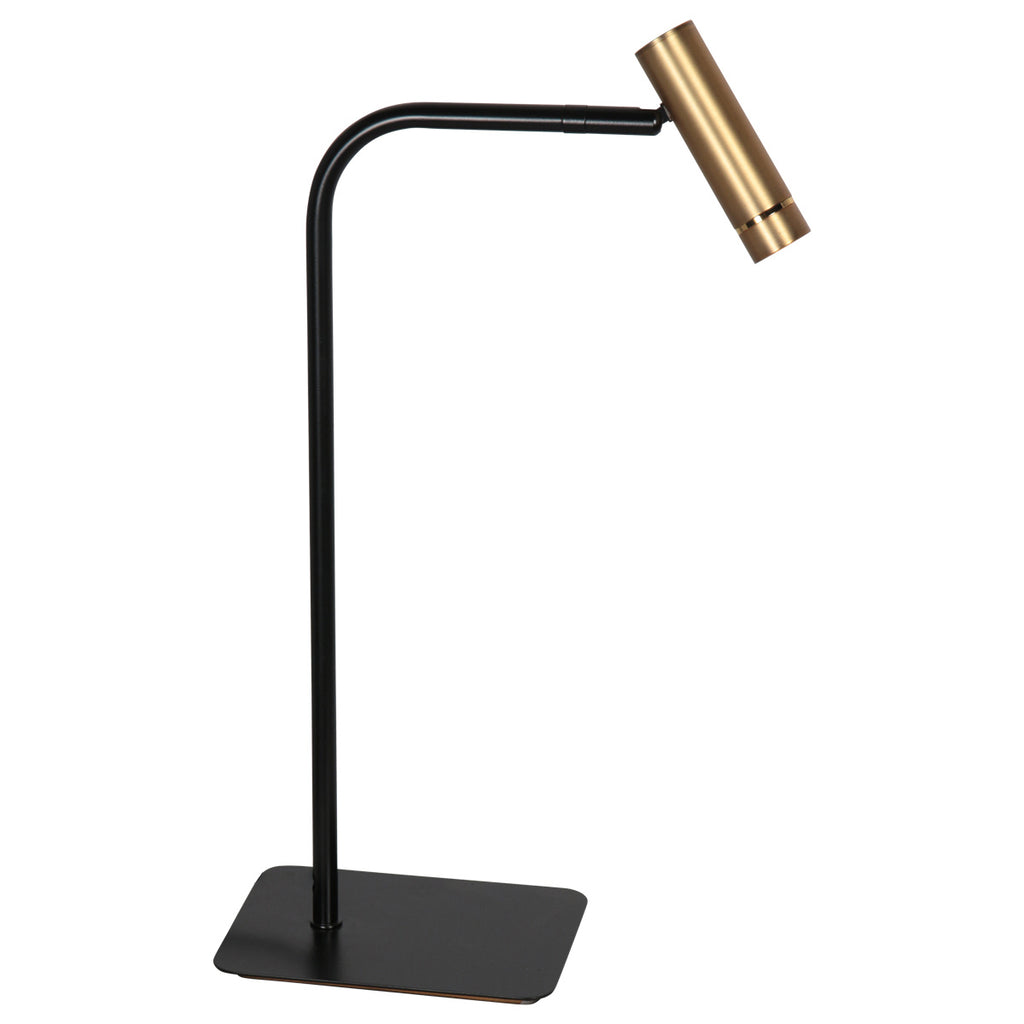 Tafellamp Lumo 4606BR - stijlvolle leeslamp in brons met zwart