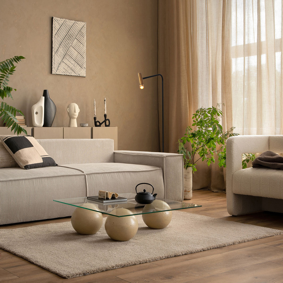 Vloerlamp Lumo 4607BR - slanke leeslamp in zwart met brons