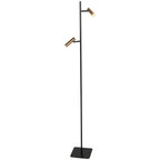 Vloerlamp Lumo 4608BR – moderne tweelichts leeslamp met bronzen accenten