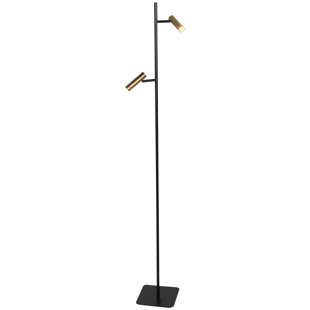 Vloerlamp Lumo 4608BR – moderne tweelichts leeslamp met bronzen accenten