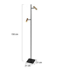 Vloerlamp Lumo 4608BR – moderne tweelichts leeslamp met bronzen accenten