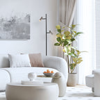 Vloerlamp Lumo 4608ST – eigentijdse tweelichts leeslamp met stalen accenten