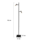 Vloerlamp Lumo 4608ST – eigentijdse tweelichts leeslamp met stalen accenten