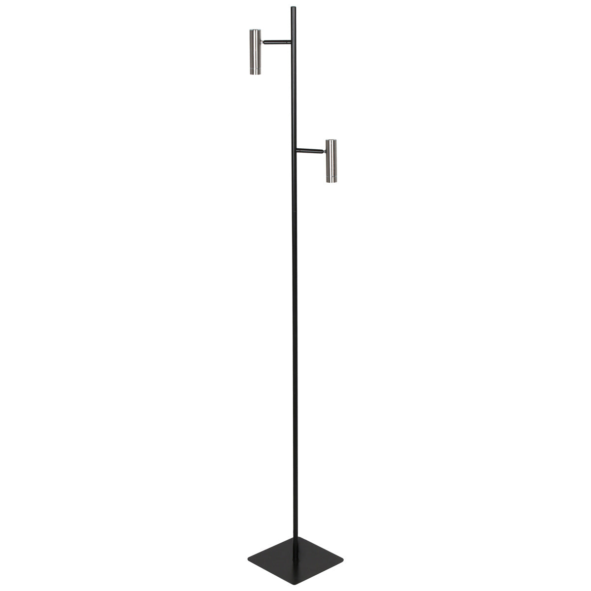 Vloerlamp Lumo 4608ST – eigentijdse tweelichts leeslamp met stalen accenten