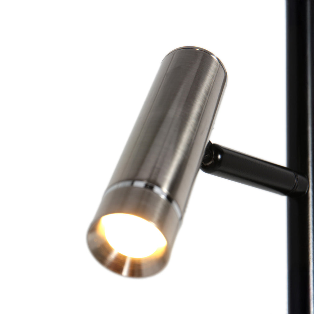 Vloerlamp Lumo 4608ST – eigentijdse tweelichts leeslamp met stalen accenten